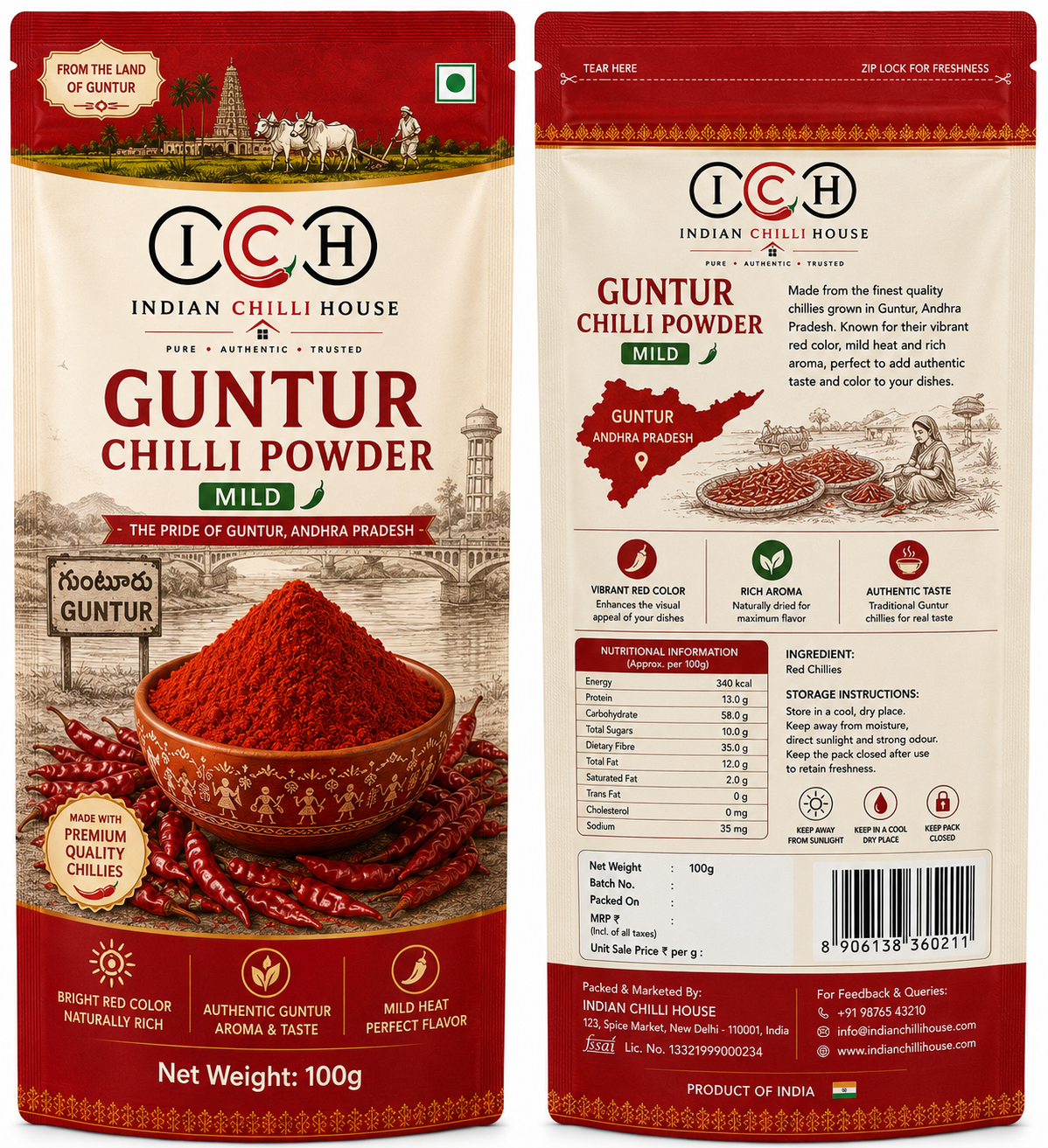 Guntur Chilli Powder pack